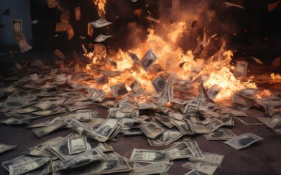 Burning Wealth: Dollars Ablaze. Generative AI