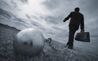 Businessman With Ball And Chain